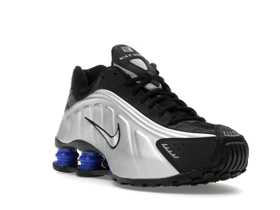 Nike Shox R4 Argent Métallisé Noir Bleu Racer (Femme)