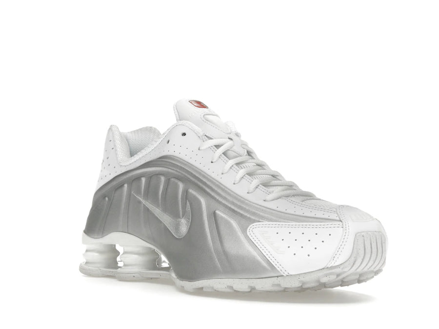 Nike Shox R4 Blanc Cramoisi Vif Argent Métallisé
