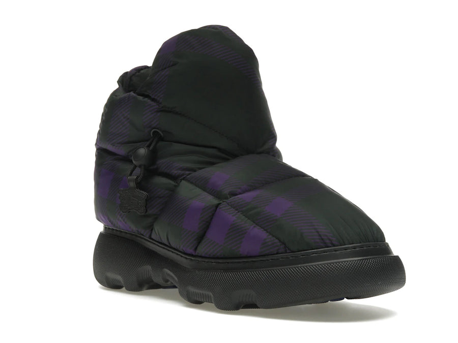 Bottes Burberry à carreaux noir et violet