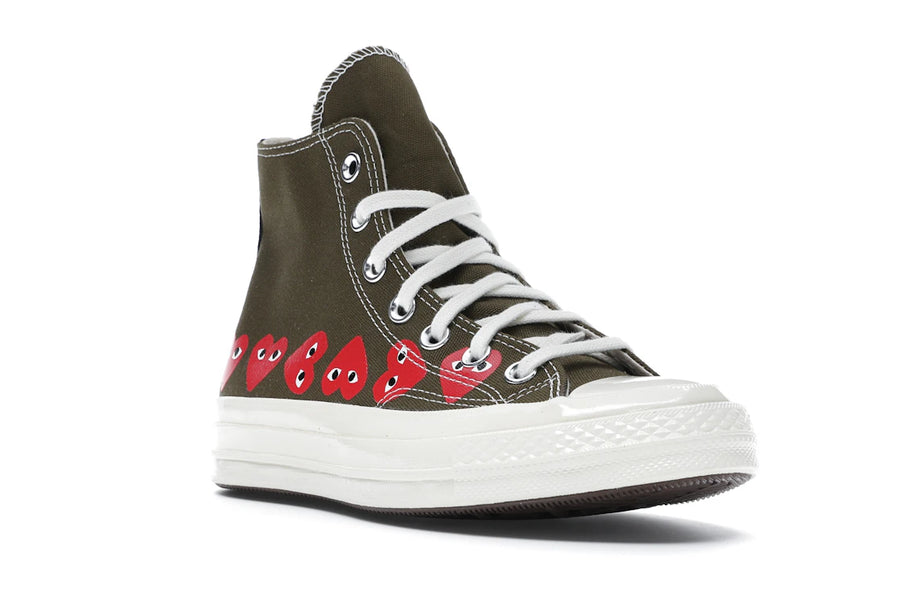 Converse Chuck Taylor All Star 70 Hi Comme des Garçons PLAY Vert Multi-Cœurs