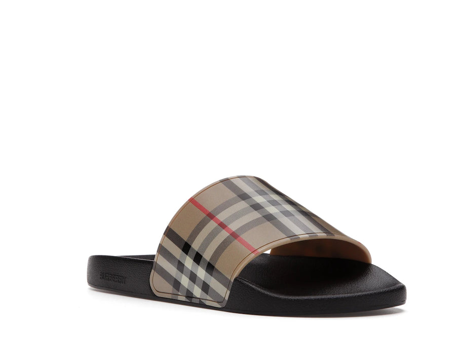 Burberry Furley Check Slides Archive Beige