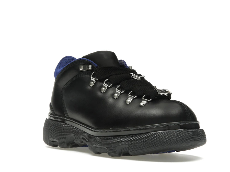 Bottes de randonnée en cuir noir Burberry