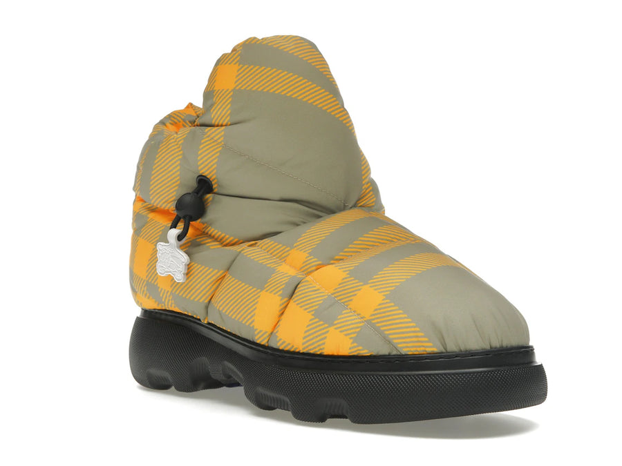 Bottes Burberry à carreaux, jaune beige