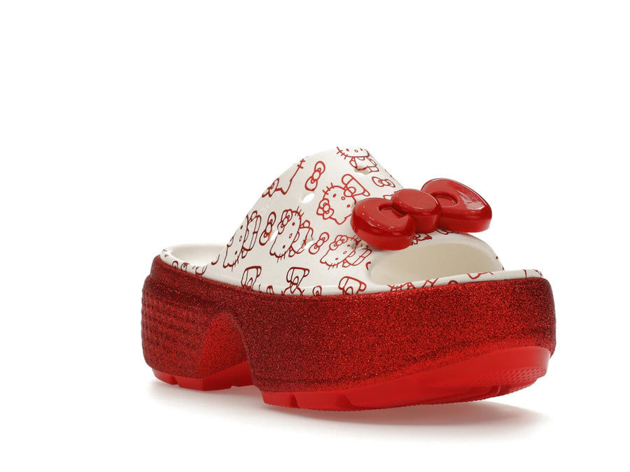 Crocs Stomp Slide Hello Kitty 50th Anniversary Red Glitter
