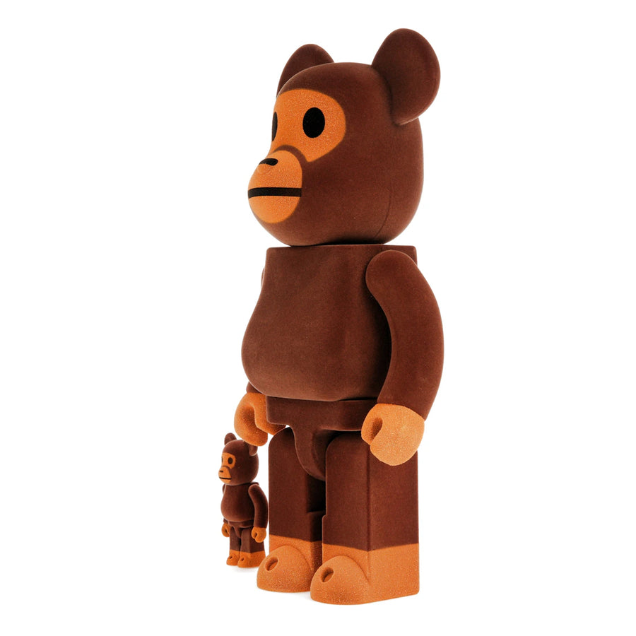 Bearbrick x Bape Baby Milo Flocky Ver. 100% & 400% Set