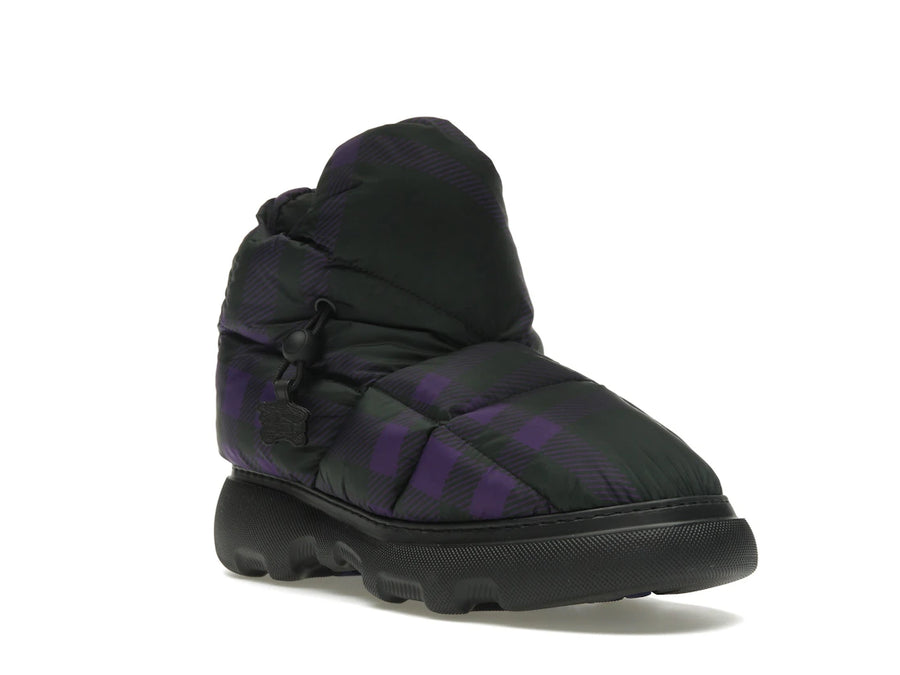 Bottines Burberry Check Pillow noires et violettes (Femme)