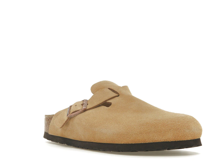 Birkenstock Boston en daim couleur crème latte