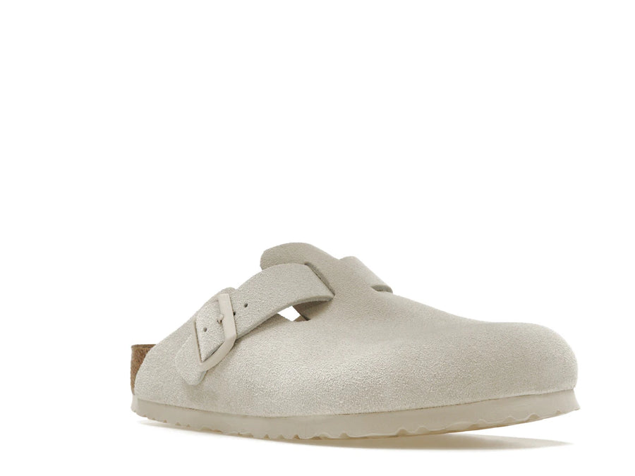 Birkenstock Boston en daim blanc antique