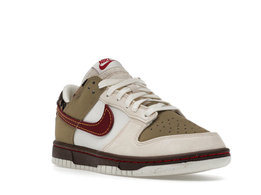 Nike Dunk Low Retro Kaki Rouge Équipe Blanc Perle (Femme)