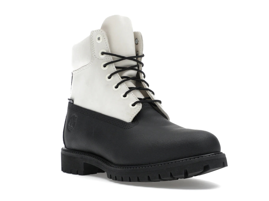 Bottes de ski Timberland 6" School Premium imperméables, noires, en cuir Helcor blanc