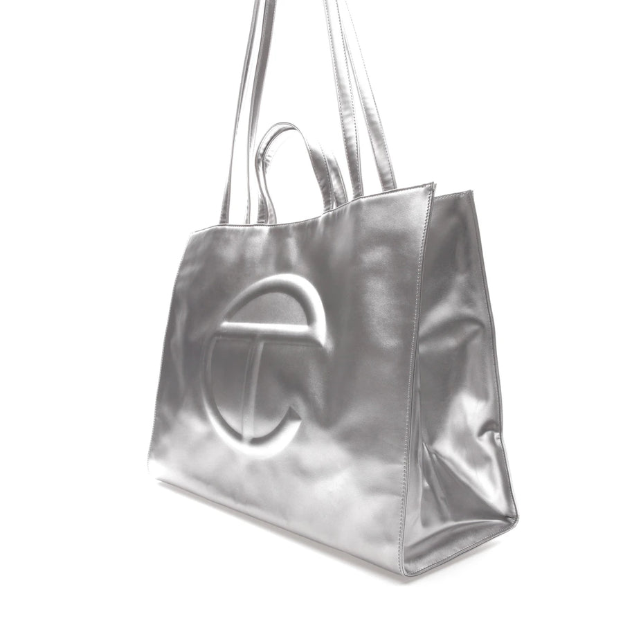 Sac cabas Telfar grand format argenté