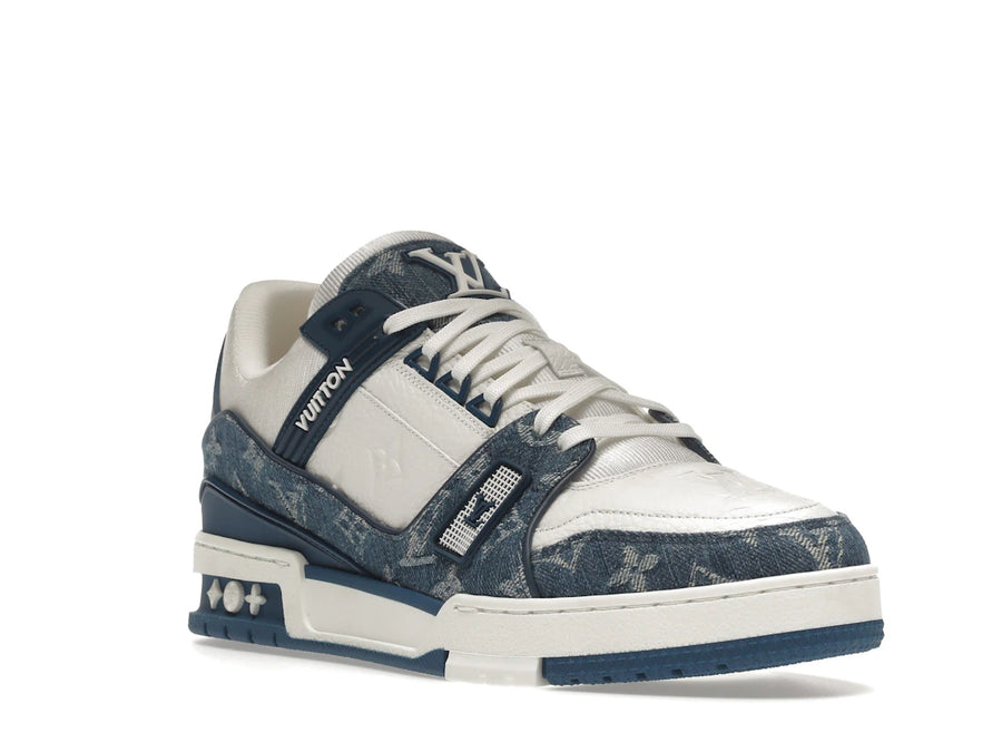 Baskets Louis Vuitton LV Monogram Denim Blanc Bleu