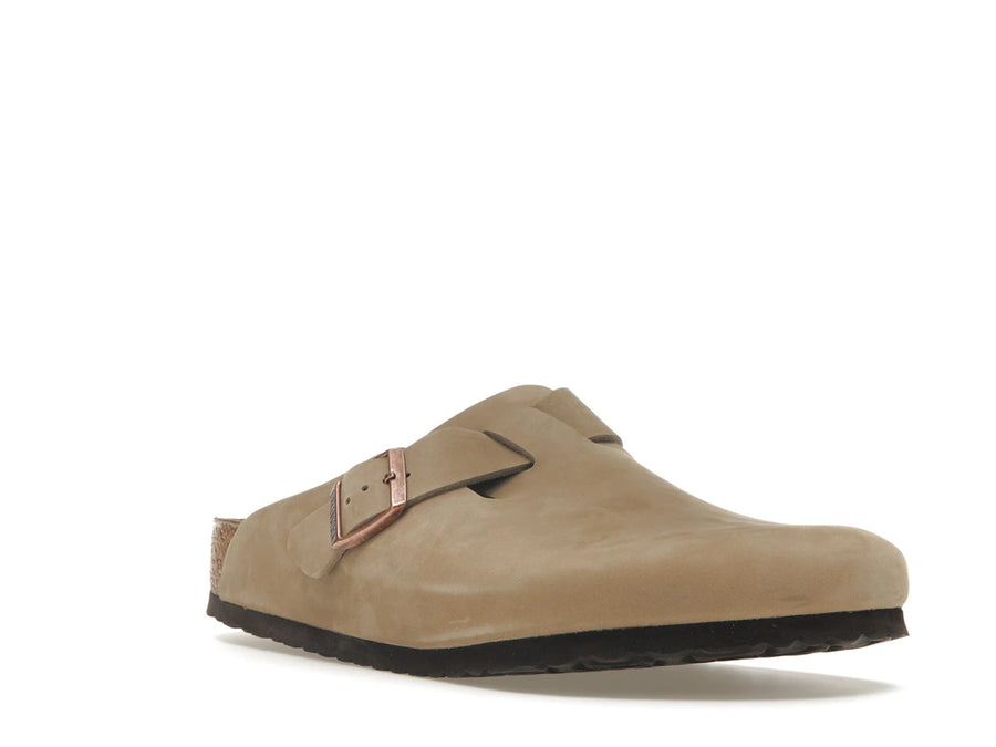 Birkenstock Boston en cuir huilé marron tabac