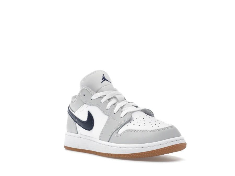 Jordan 1 Low Blanc Gris Neutre Gomme Bleu Marine Minuit (GS)