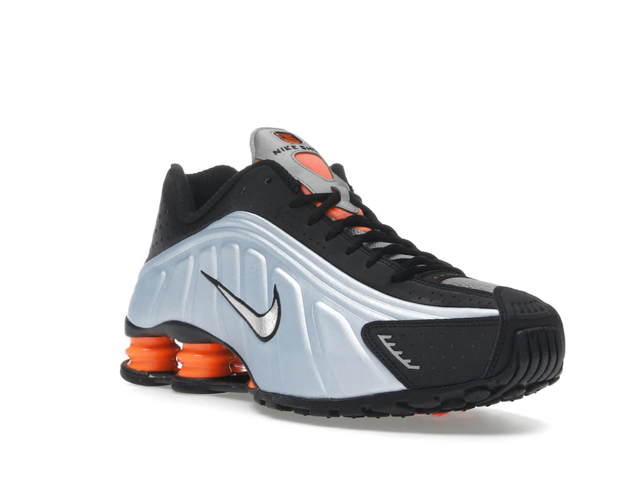 Nike Shox R4 Bleu Teinté Orange Total Noir Argent Métallisé (Femme)