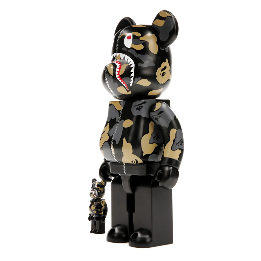 Bearbrick x BAPE Madison Avenue Exclusive Shark Camo 100% & 400% Set