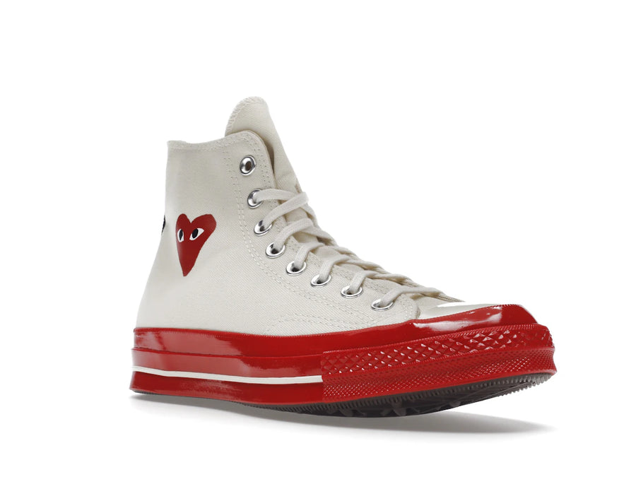 Converse Chuck Taylor All Star 70 Hi Comme des Garcons PLAY Egret Red Midsole