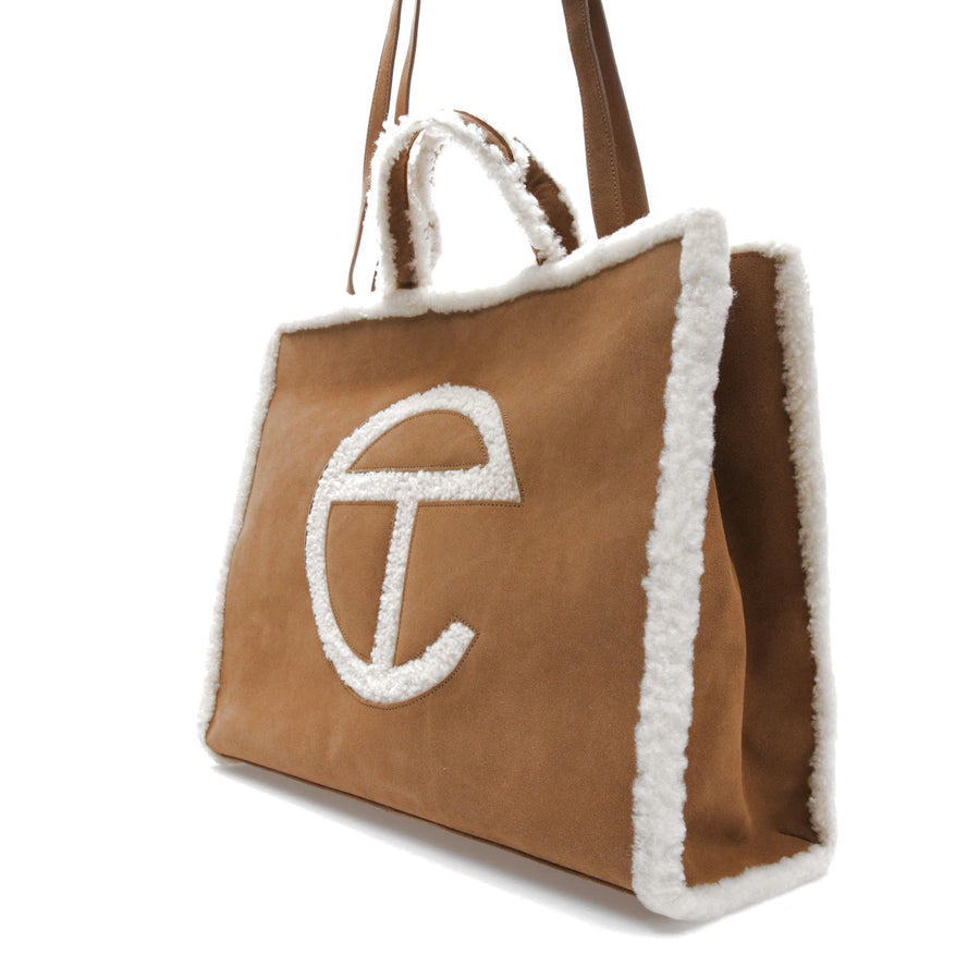Sac cabas Telfar x UGG, grand modèle, couleur châtaigne
