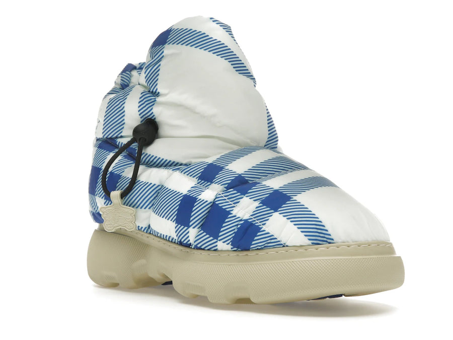 Bottes Burberry à carreaux bleu et blanc
