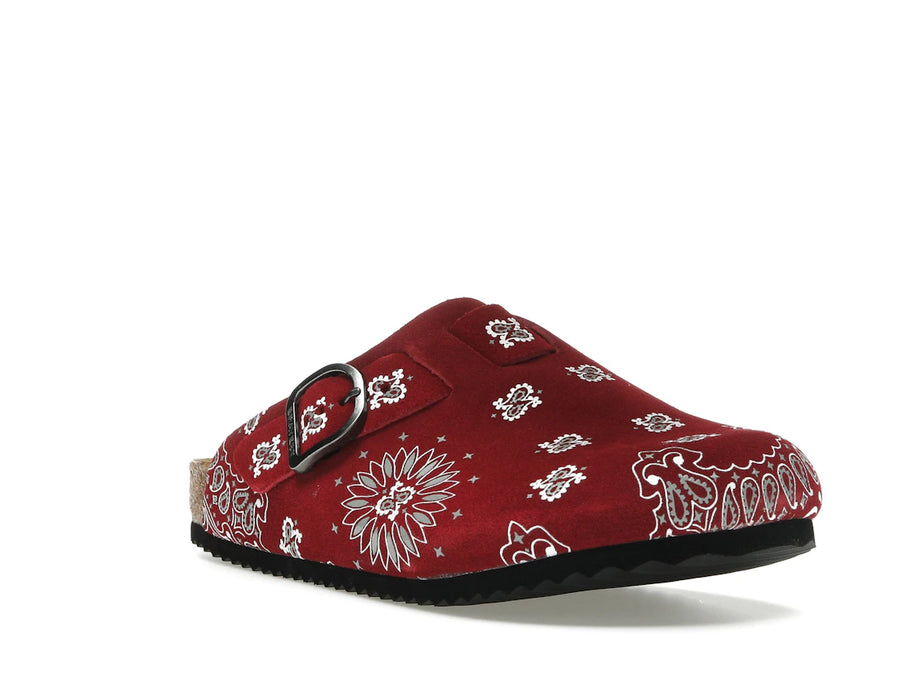 Bravest Studios Suede Paisley Clogs Burgundy