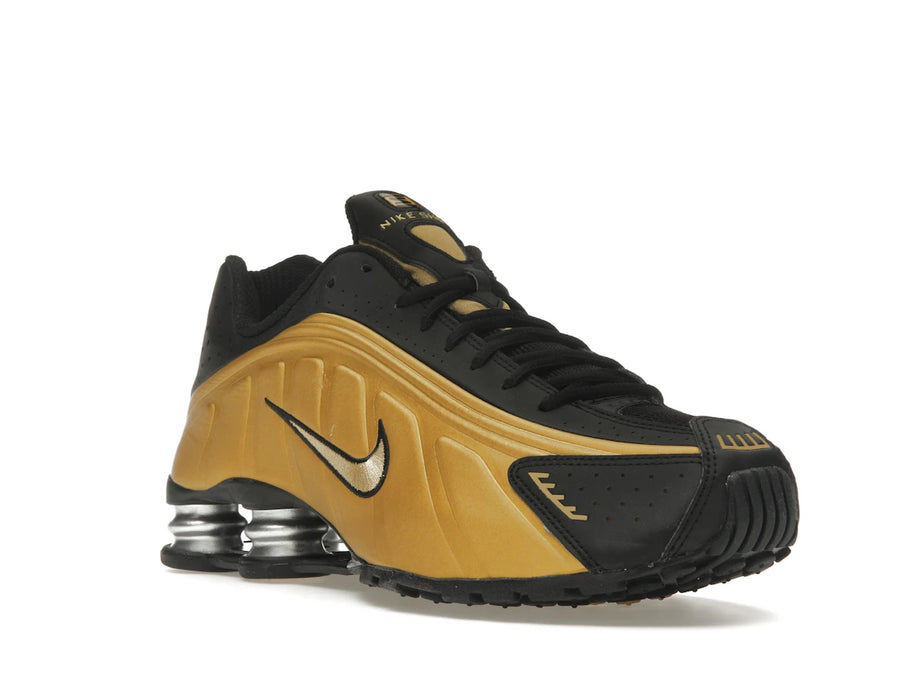 Nike Shox R4 Noir Or Métallisé (Femme)