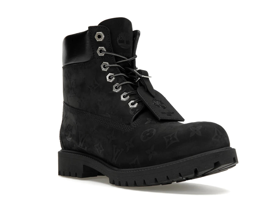 Bottines Louis Vuitton Timberland 6" noires monogrammées