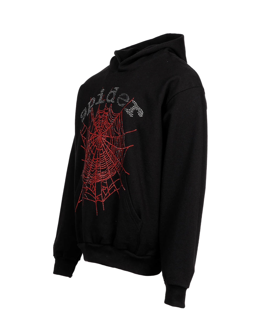 Sweat à capuche Sp5der OG avec logo strass noir