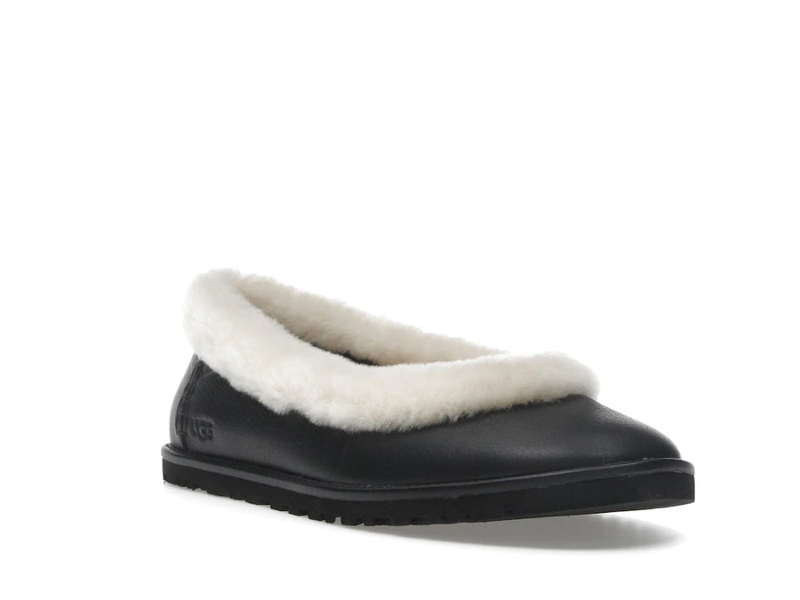 Ballerines plates en cuir UGG Zora noires (Femme)