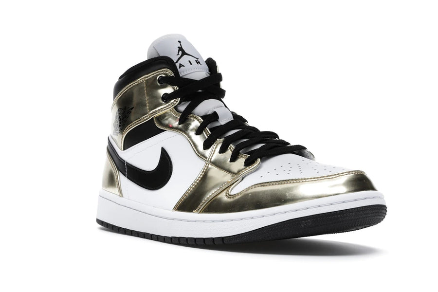 Jordan 1 Mid Or Métallisé Noir Blanc
