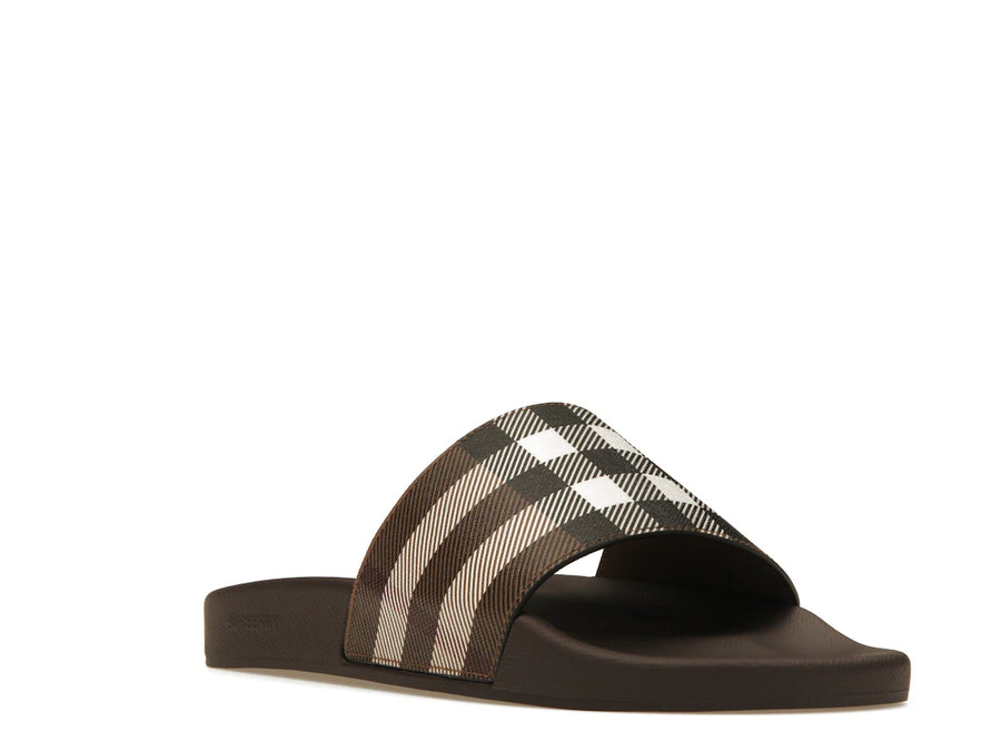 Sandales Burberry à carreaux marron foncé