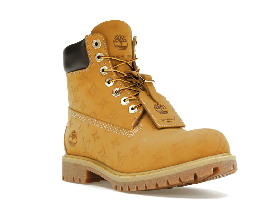 Bottines Louis Vuitton Timberland 6" à monogramme couleur blé