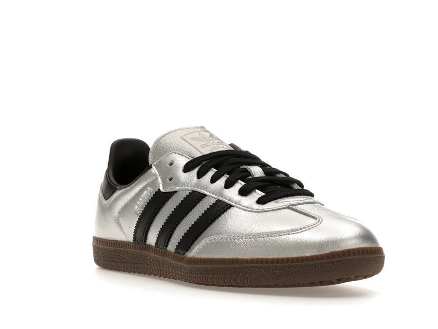 adidas Samba OG Argent Métallisé Noir Gomme (Femme)