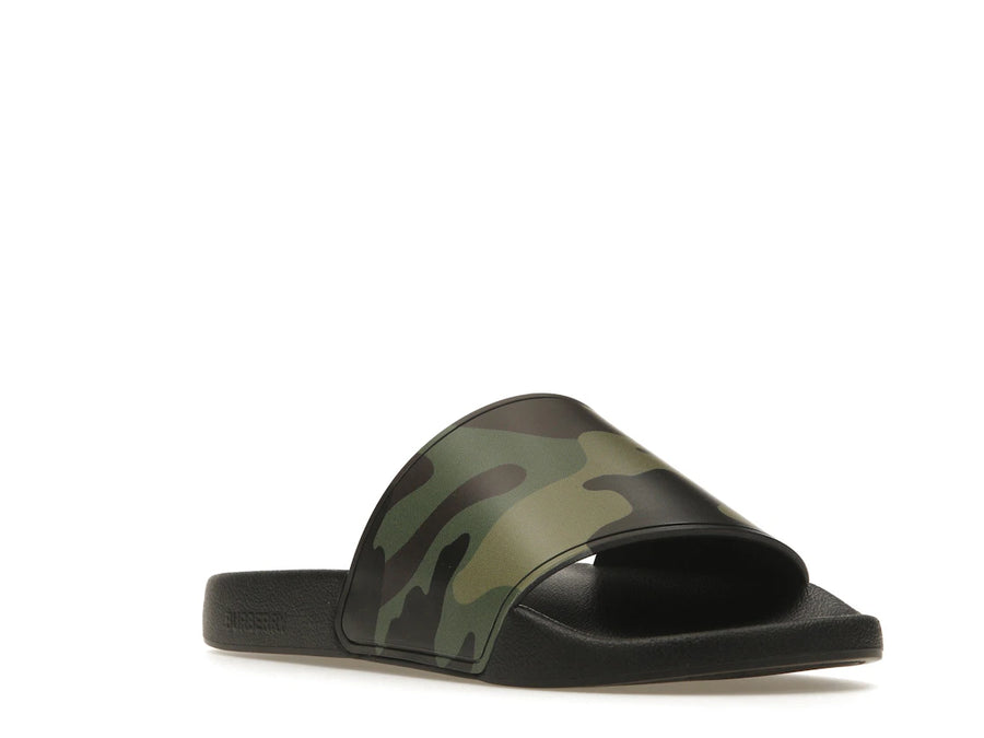 Burberry Embossed Logo Slides Mangrove Green