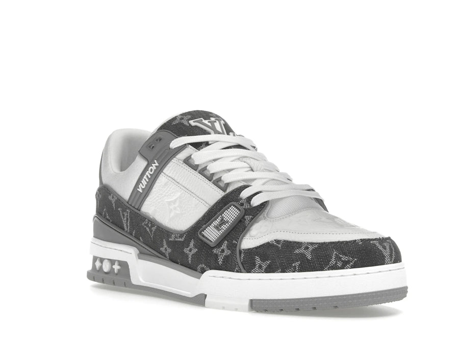 Baskets Louis Vuitton Monogram Denim Gris Blanc
