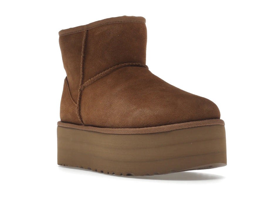 Bottes UGG Classic Mini Platform couleur châtaigne (Femme)