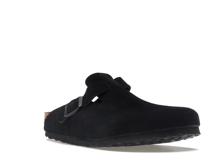 Birkenstock Boston à semelle souple en daim noir