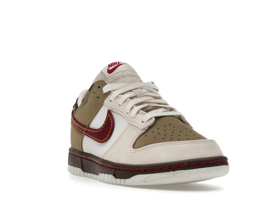 Nike Dunk Low Retro Kaki Rouge Équipe Blanc Perle (Femme)