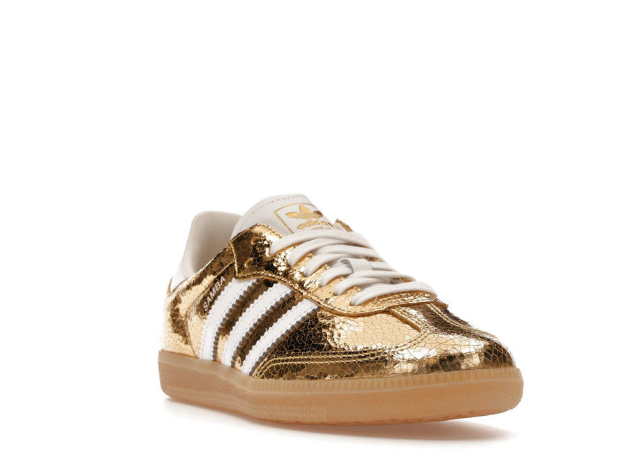 adidas Samba OG Gold Metallic Cracked Leather (Femme)