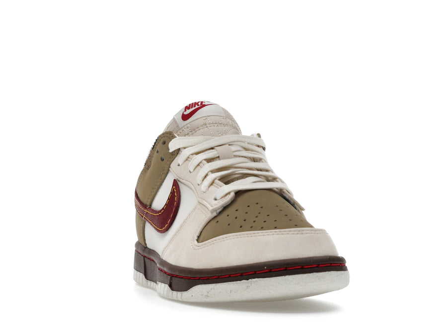 Nike Dunk Low Retro Kaki Rouge Équipe Blanc Perle (Femme)