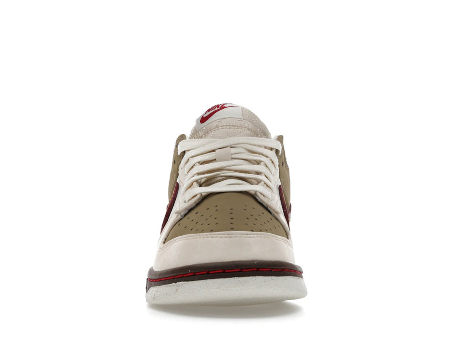Nike Dunk Low Retro Kaki Rouge Équipe Blanc Perle (Femme)