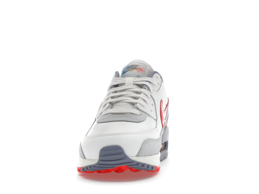 Nike Air Max 90 Premium Summit White Ashen Slate Pure Platinum Bright Crimson