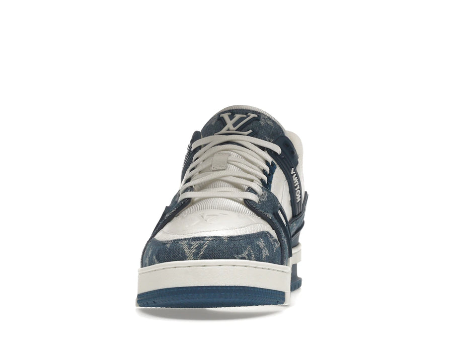 Baskets Louis Vuitton LV Monogram Denim Blanc Bleu