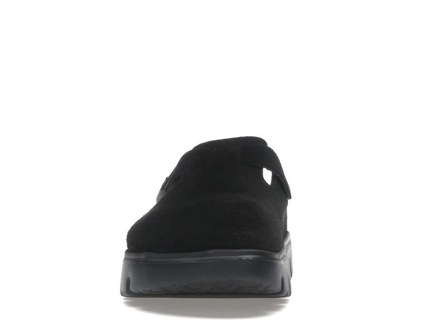Birkenstock Boston Chunky Suede Black Black Sole (Narrow) (Women's)