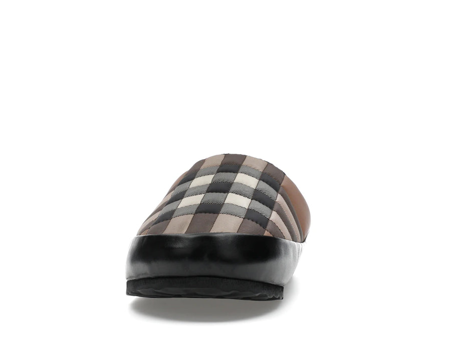 Pantoufles Burberry Northaven à carreaux vintage marron bouleau