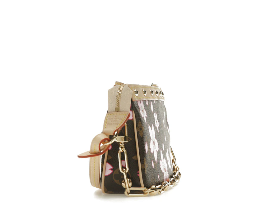 Louis Vuitton x Takashi Murakami Cherry Blossom Pochette Accessoires Sakura Brown