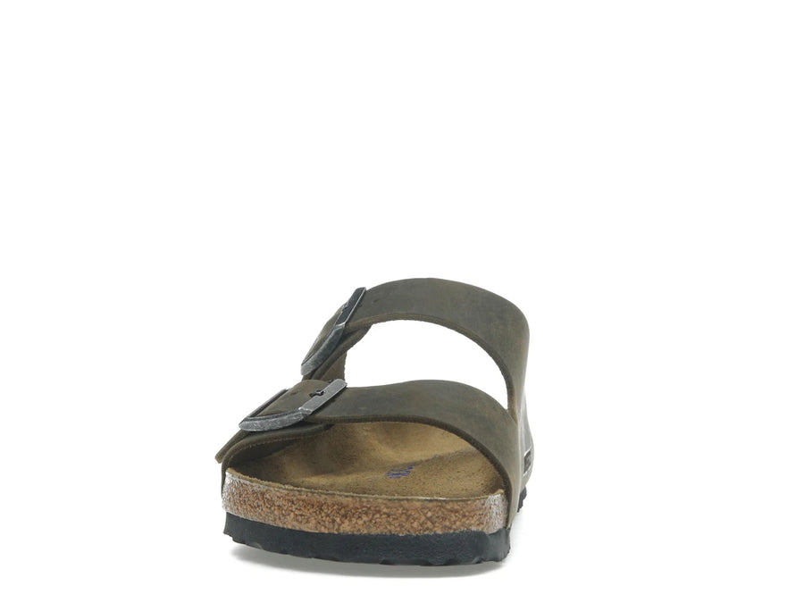 Birkenstock Arizona, semelle souple, cuir huilé, kaki délavé