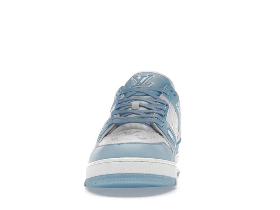 Baskets basses Louis Vuitton blanches et bleu ciel