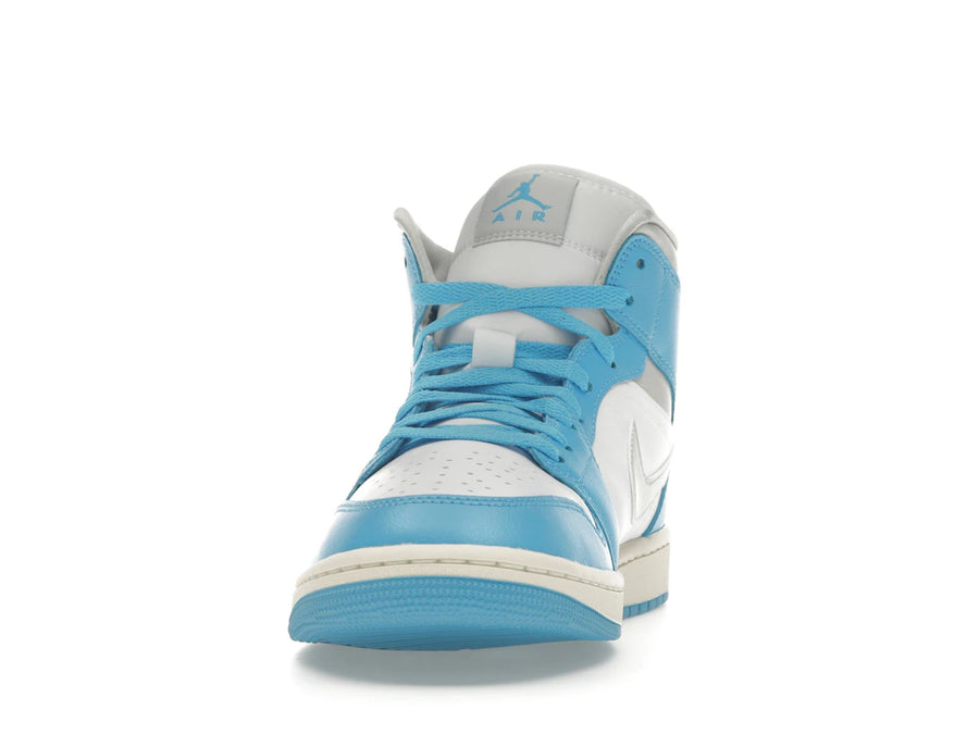 Jordan 1 Mid Bleu Poudre Foncé Blanc Voile Gris Neutre (Femme)