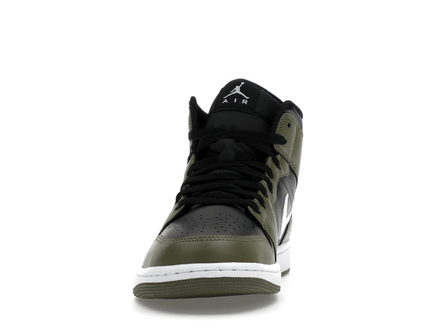 Jordan 1 Mid Black White Olive