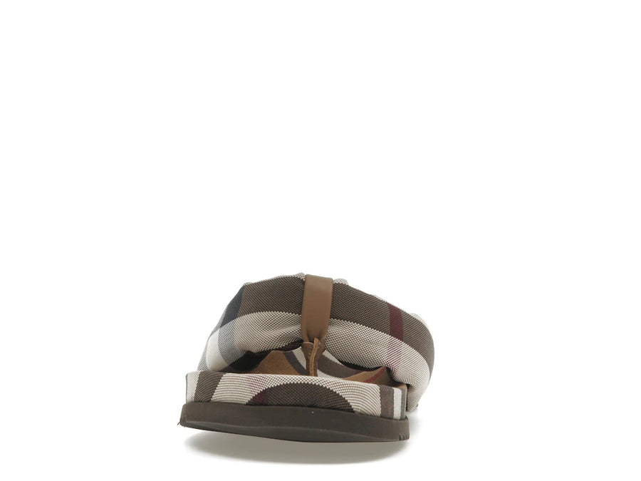 Burberry Check Print Thong Sandals Brown